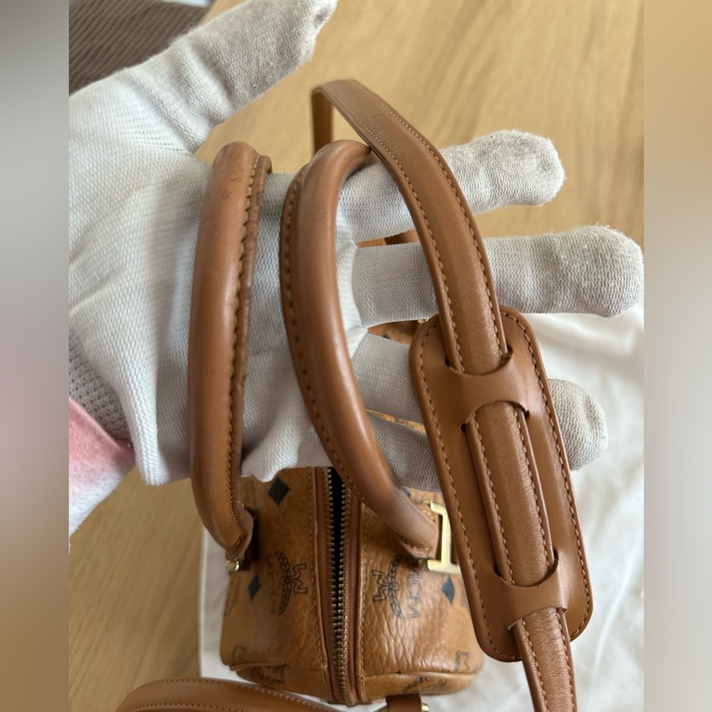 Sold MCM Cognac Small Bostonbag with dustbag (two way) - Picture 13 of 15